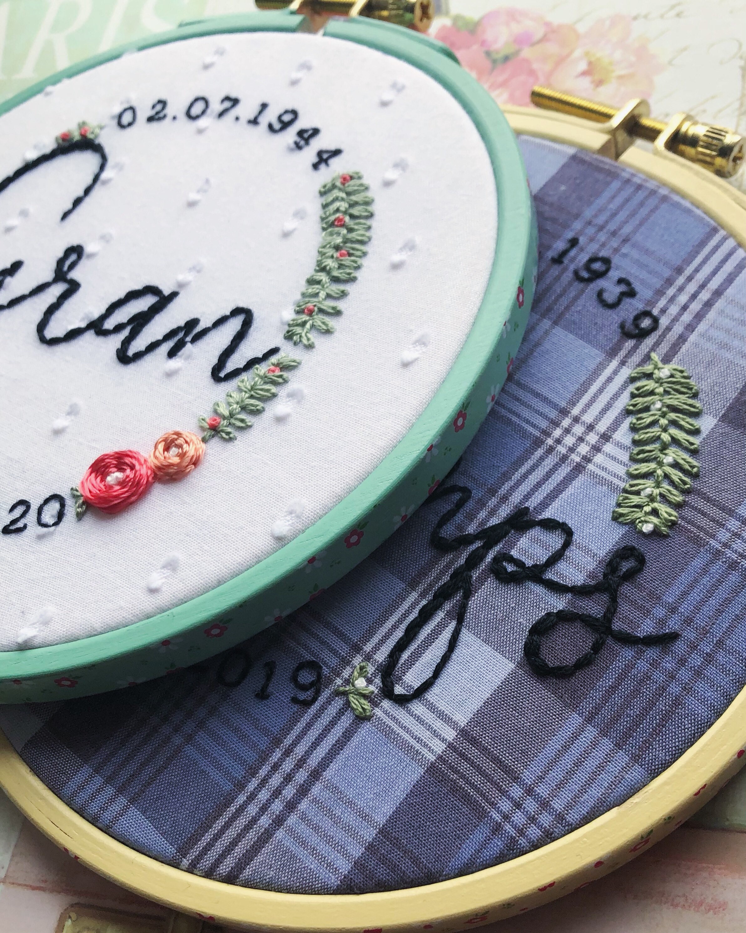 Custom memorial 5 embroidery hoop loved ones clothing  etsy Custom memorial 5 embroidery hoop loved ones clothing  etsy