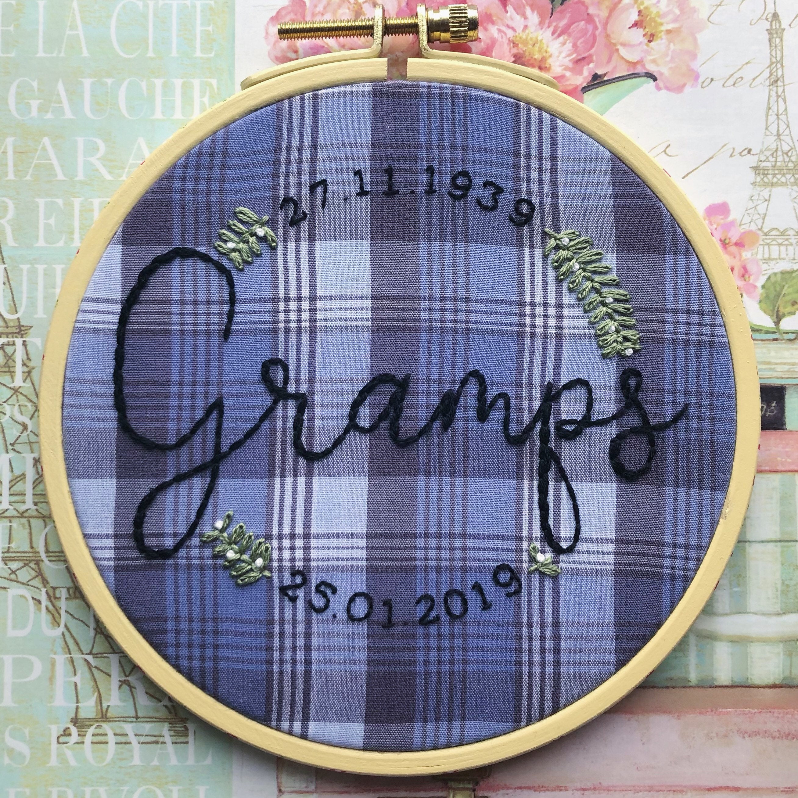 Custom memorial 5 embroidery hoop loved ones clothing  etsy Custom memorial 5 embroidery hoop loved ones clothing  etsy