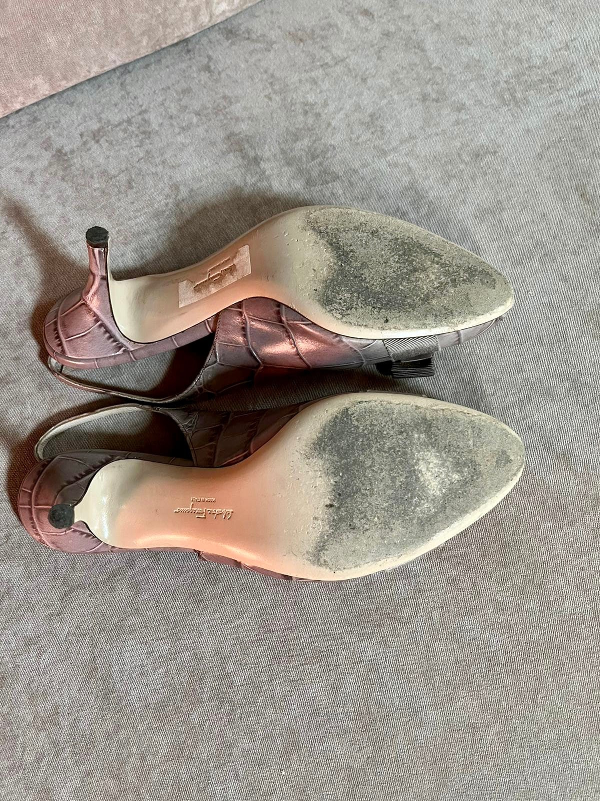 Vintage Salvatore Ferragamo Vara Slingback Shoe, Low Heel
