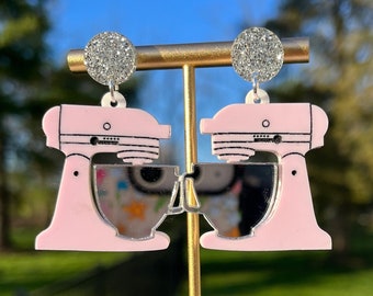 Stand Mixer Earrings, Baking Accessories, Expressive Earrings, Baking Lovers, Quirky Jewelry, Unique Gift, Cute Design, Lightweight, Baker