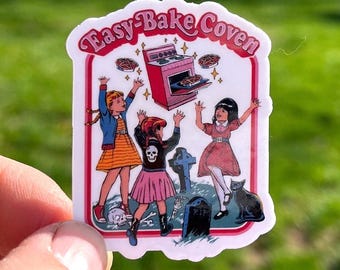 easy bake coven sticker, vinyl decal, waterproof sticker, 90s nostalgia, classic witch movies, water bottle sticker, laptop, witchy vibes