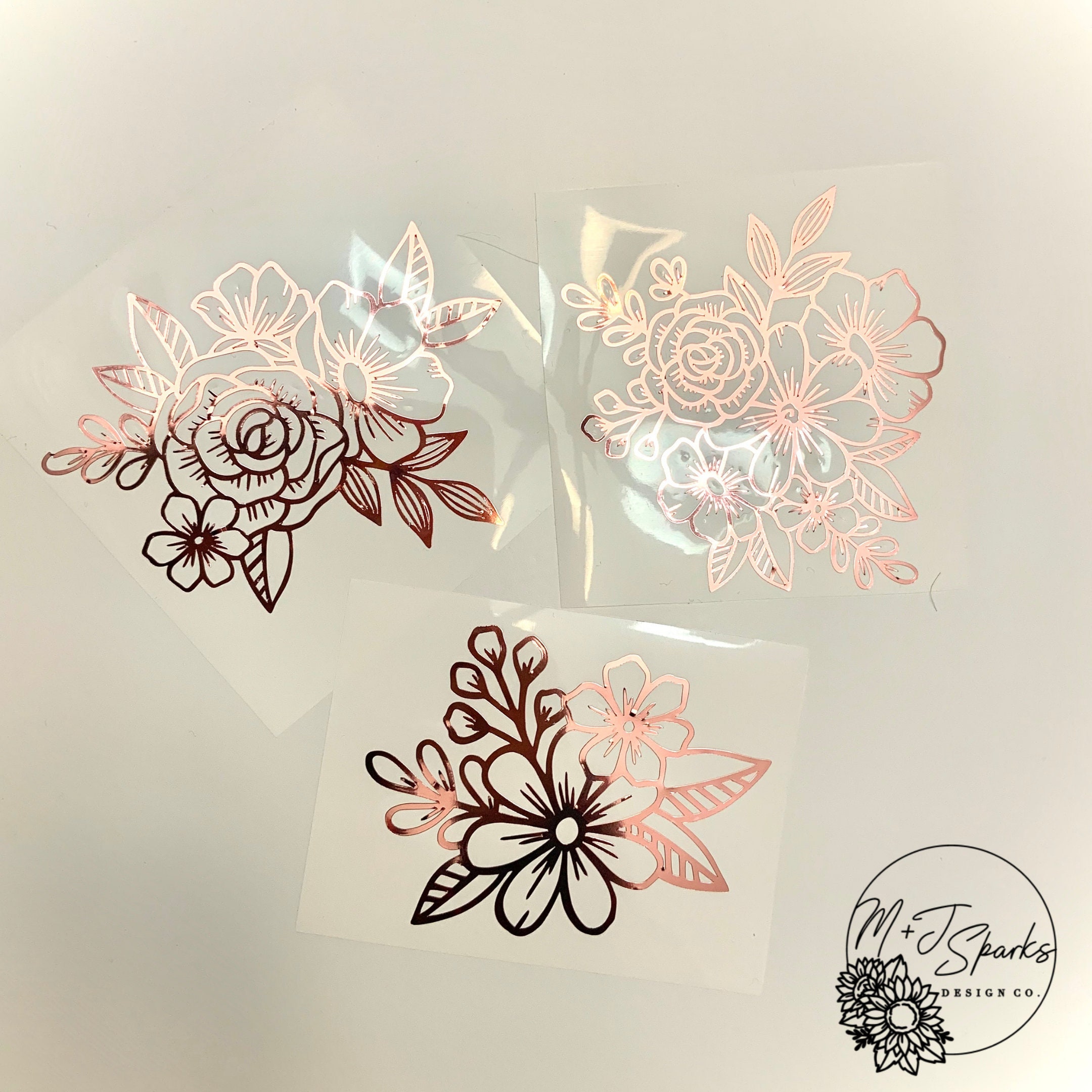 Floral Decal - Flower Decal - Rose Gold Decal - Pretty Decal - Yeti F…