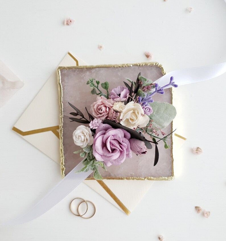 Lilac purple Bridesmaids corsage White lavender Flower wrist corsage Flower wrist corsage