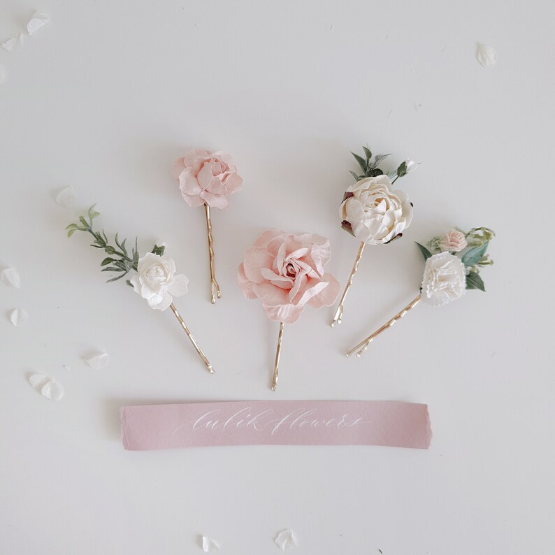 Flower hair pins flower hair clip Burgundy flower hair pins Etsy