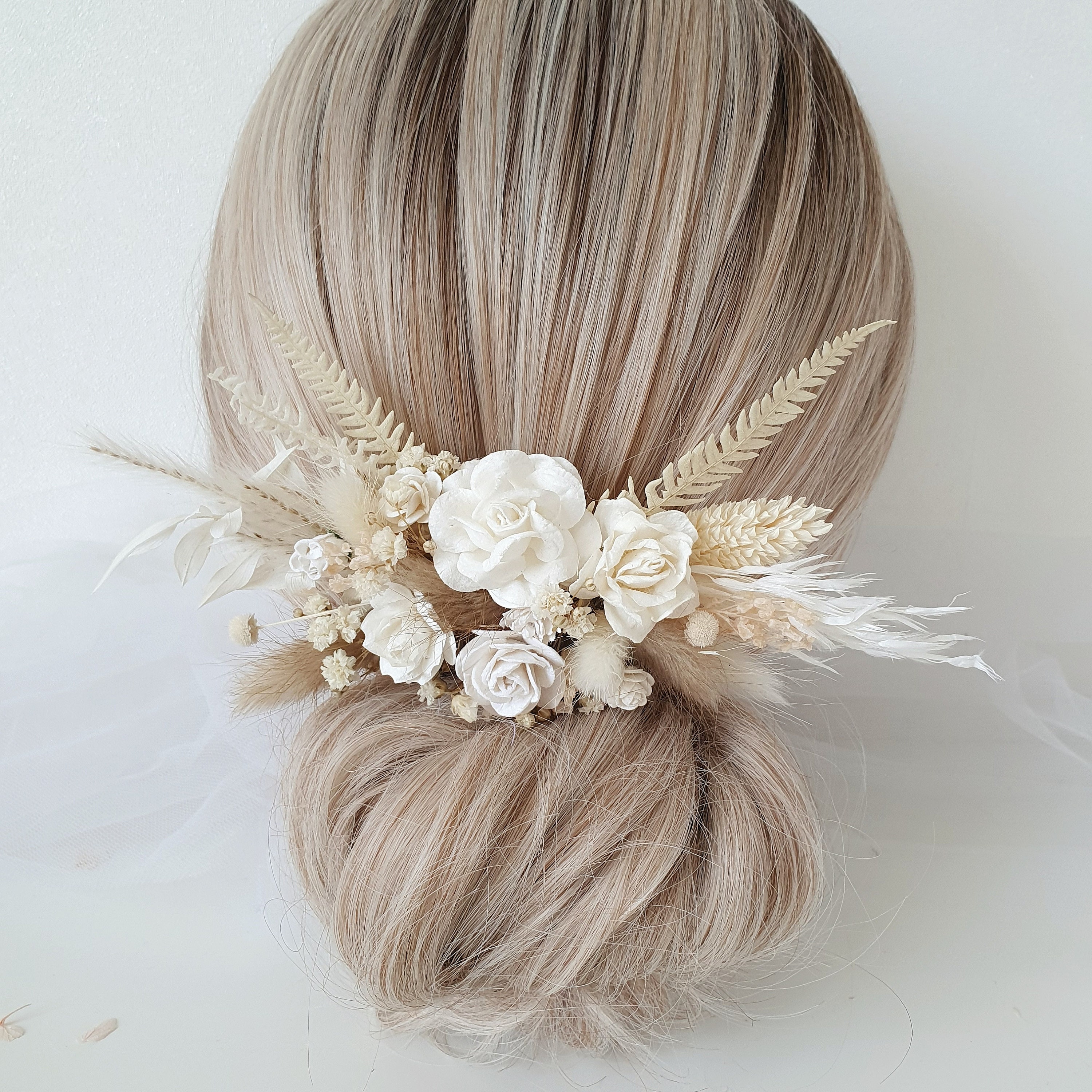 Flower hair pins rustic Flower preserved hair PINS Wedding Etsy