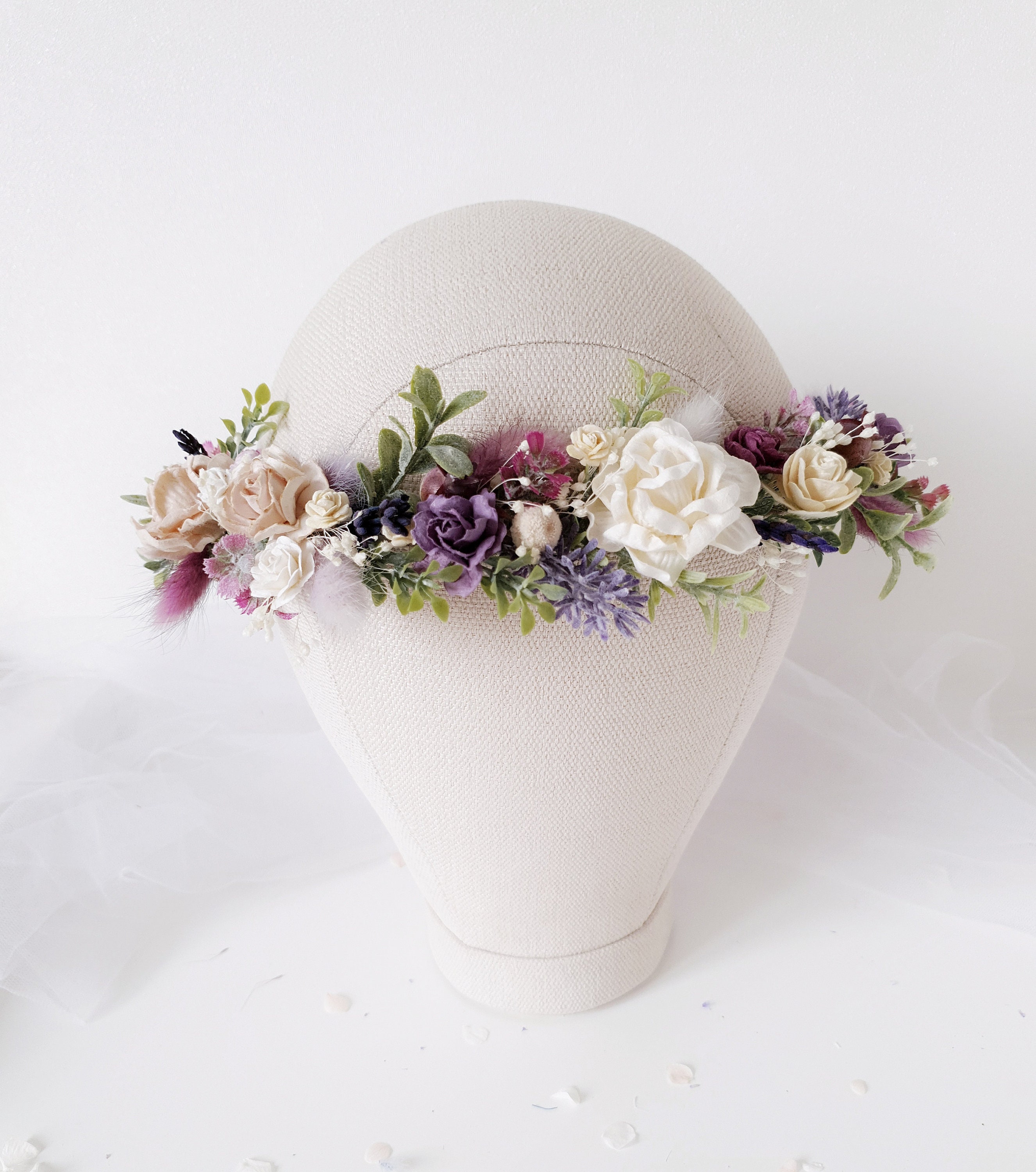 Lilac Flower Crown Purple Flower Crown Wedding Floral Crown Etsy