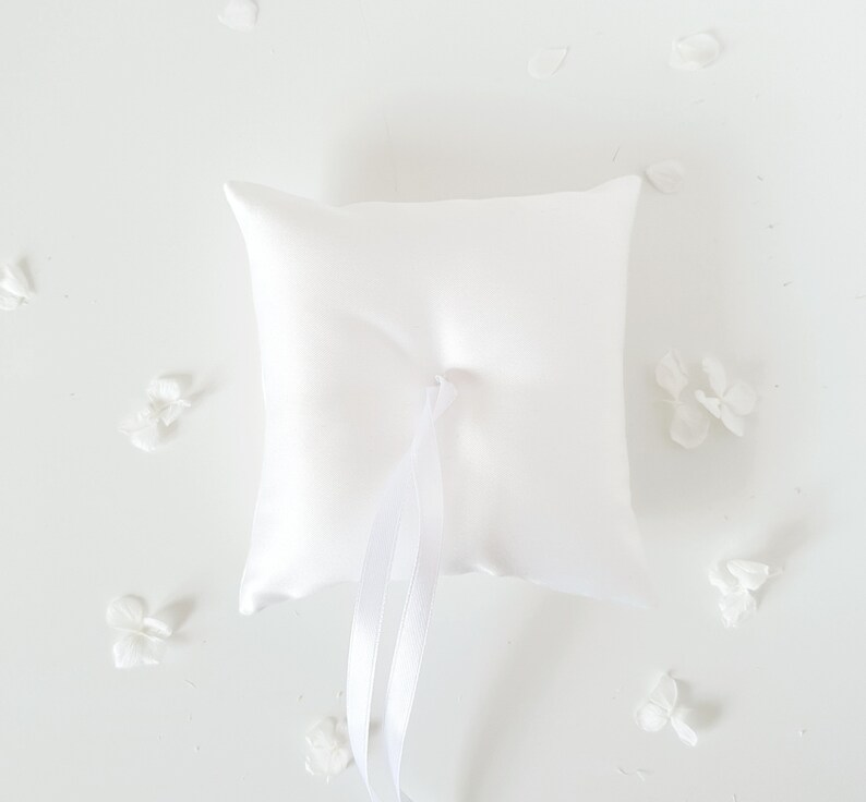Ring holder pillow White ring pillow Wedding ring bearer Etsy