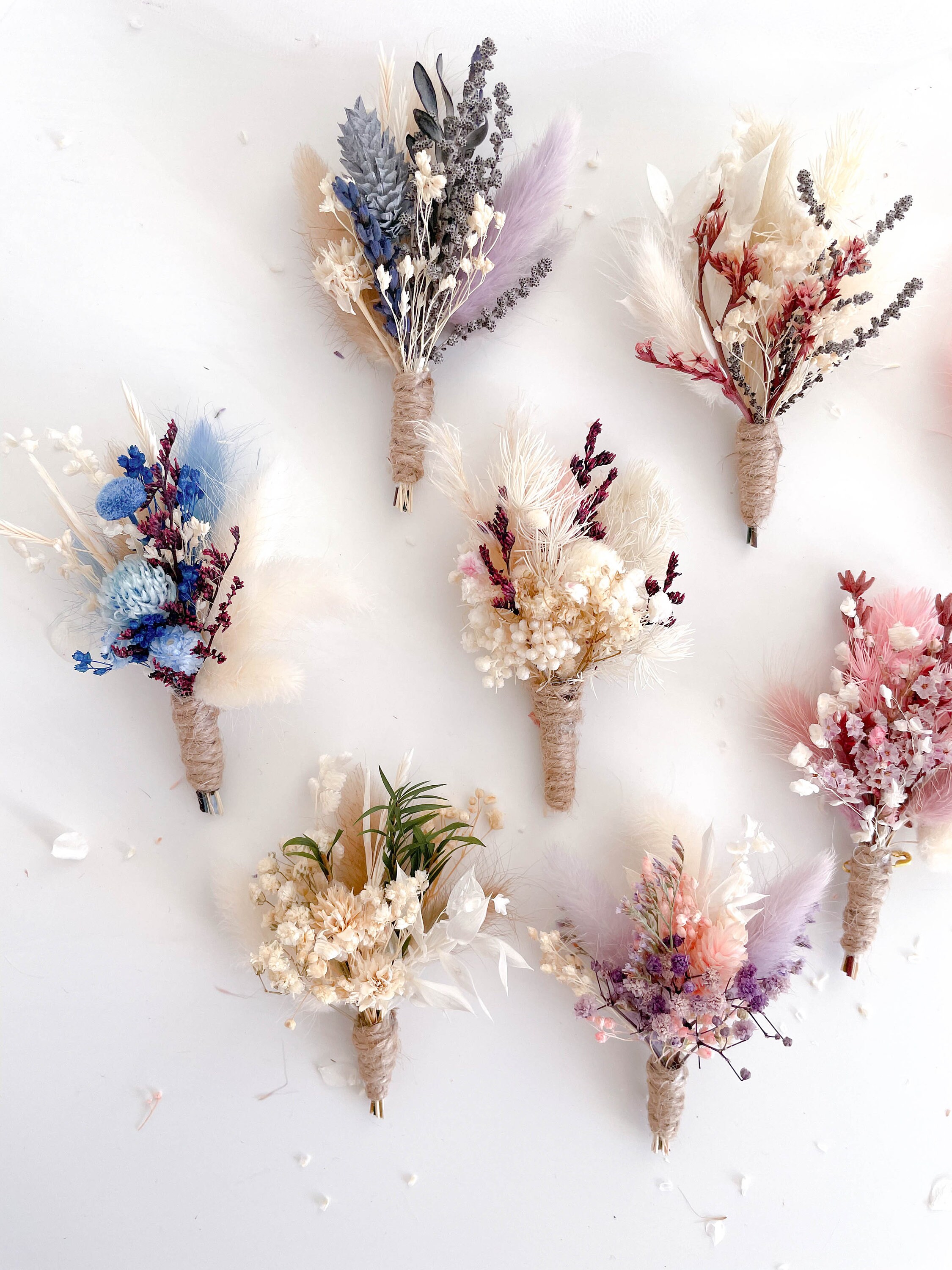 Assorted Dried Boutonnieres Rustic Dried flowers Etsy