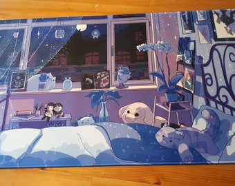 Goodnight Lofi! XL gamer deskmat