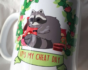 It's my cheat day! raccoon mug