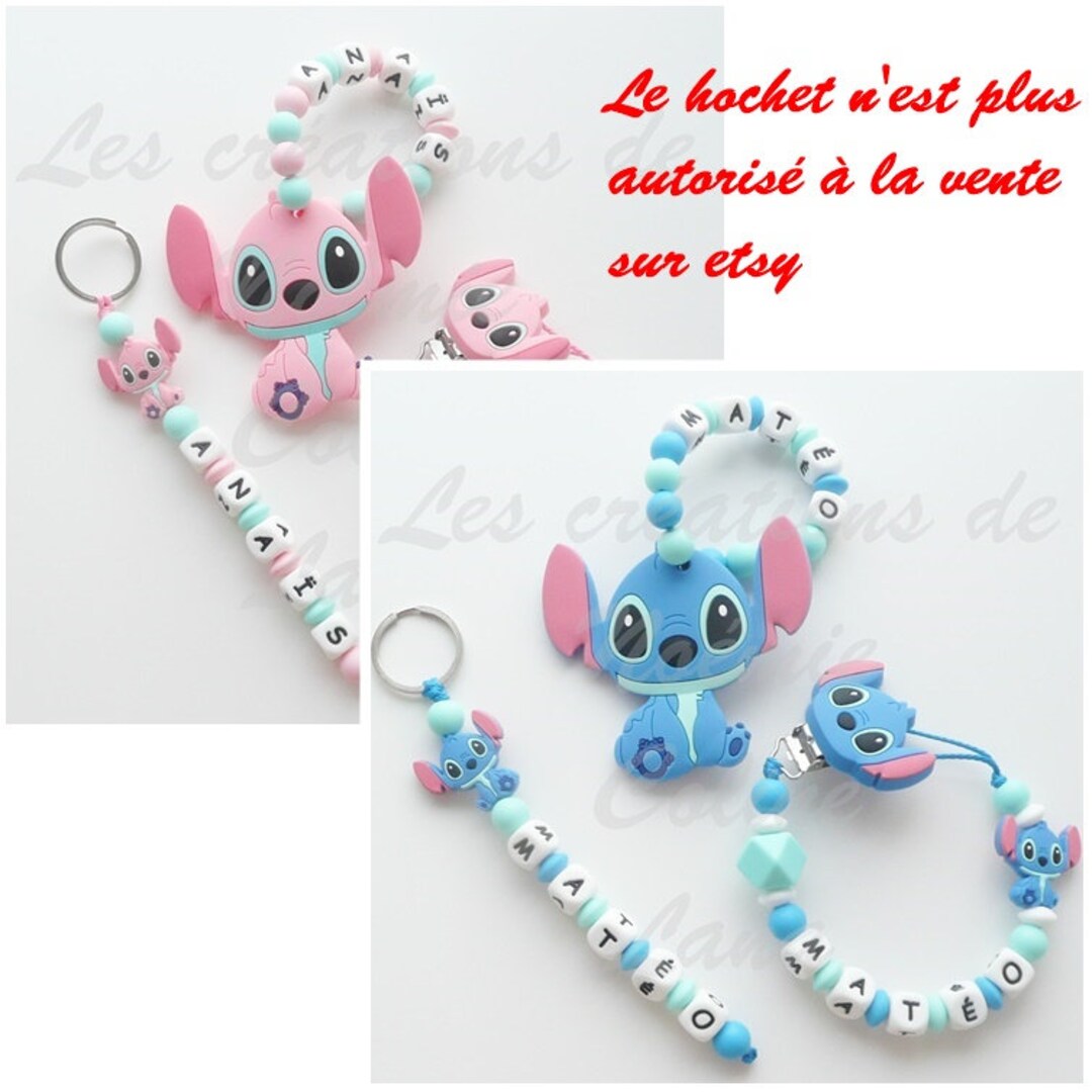Stitch Personalized Silicone Pacifier Clip / Stitch Key Ring - Etsy
