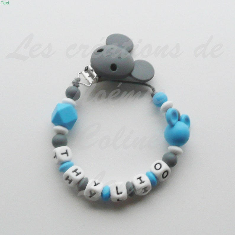 Attache Tétine Personnalisée Mickey – Accessoire Silicone Fait Main, Porte-Clés Ou Cordon, Cadeau Unique Bébé