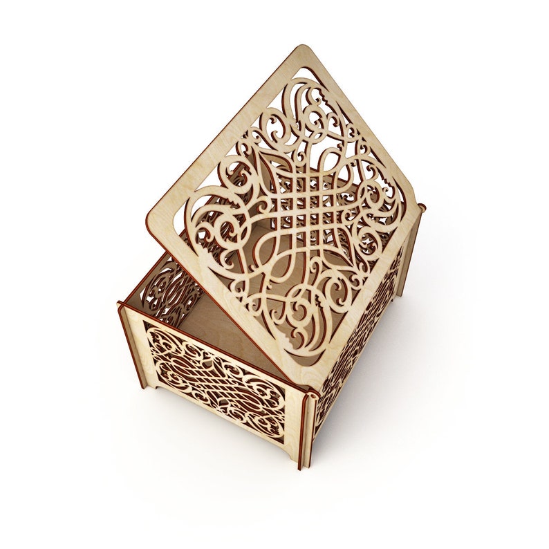 Wooden jewelry box for rings vector for CNC svg vector ...