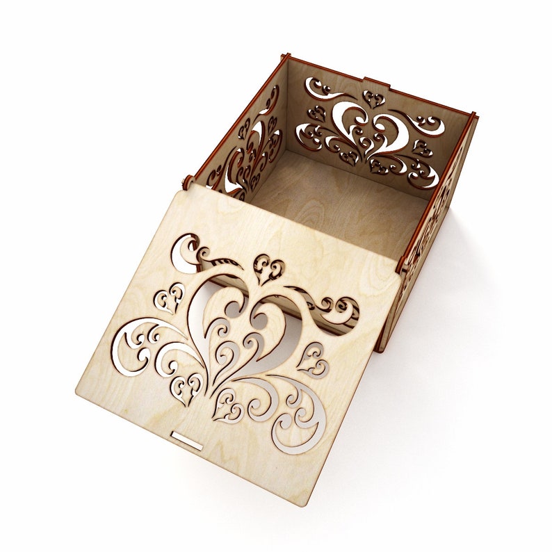 Download Wooden jewelry box for rings vector for CNC svg vector ...