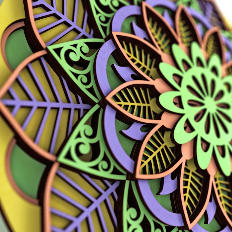 Download Wooden Multilayer Mandala vector for CNC svg vector file ...