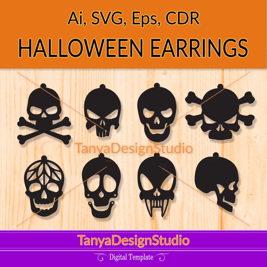SVG Ai CDR Eps Halloween Jewellery Halloween Leather - Etsy