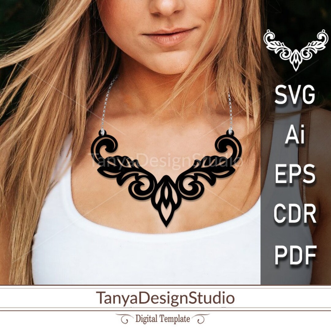 Necklace SVG, Ai, CDR, Eps, Pdf Necklace Cut File Leather Jewelery