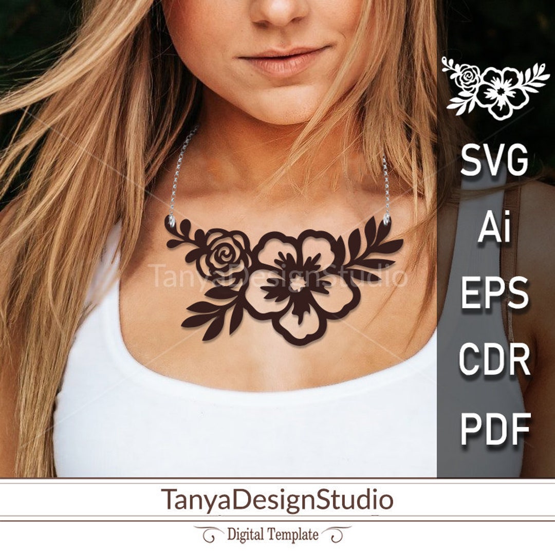 Necklace SVG, Ai, CDR, Eps, Pdf > Necklace Cut File Leather Jewelery ...