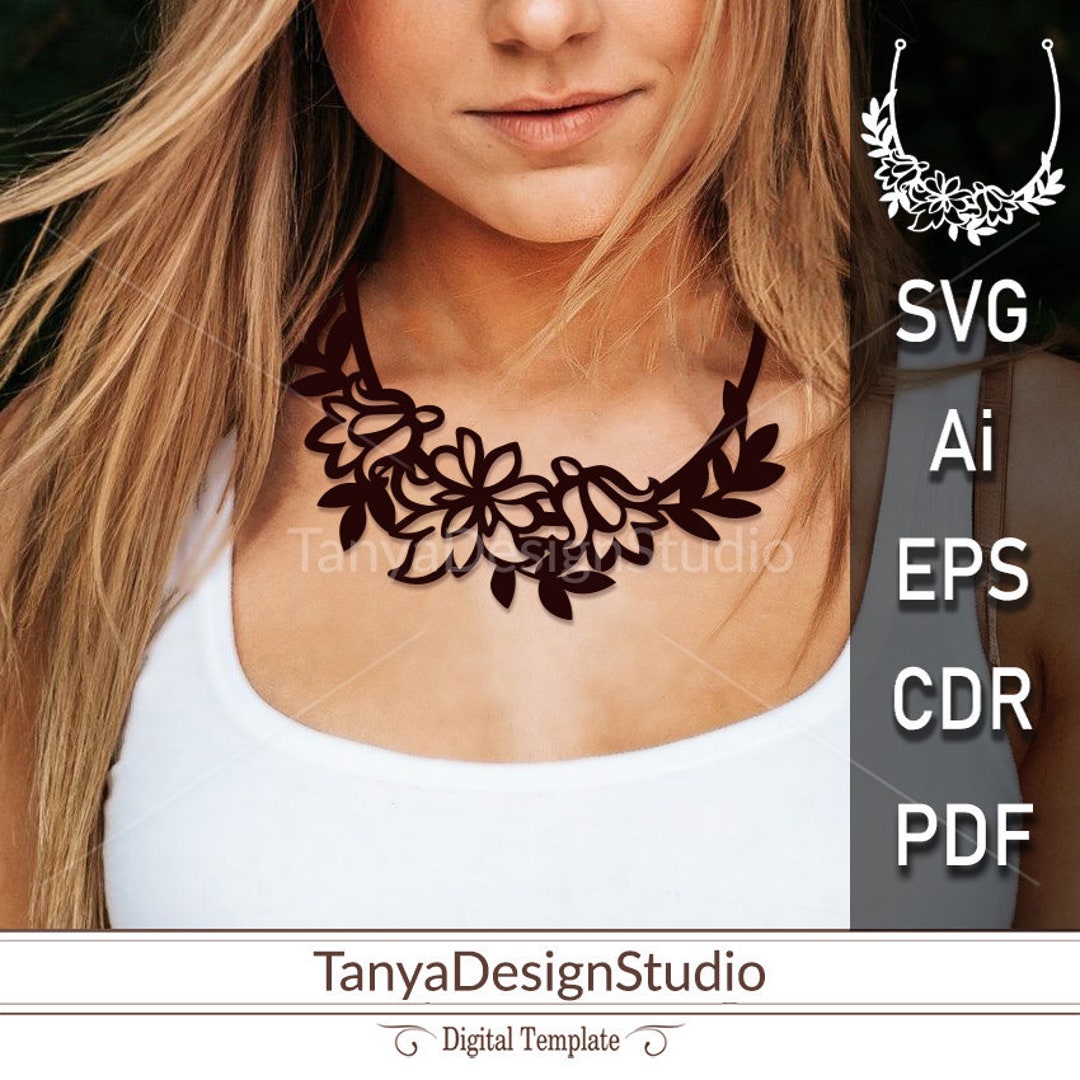 Necklace SVG, Ai, CDR, Eps, Pdf > Necklace Cut File Leather Jewelery ...