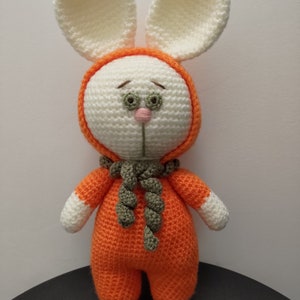 lapin Doudou et Compagnie gris et blanc carotte orange