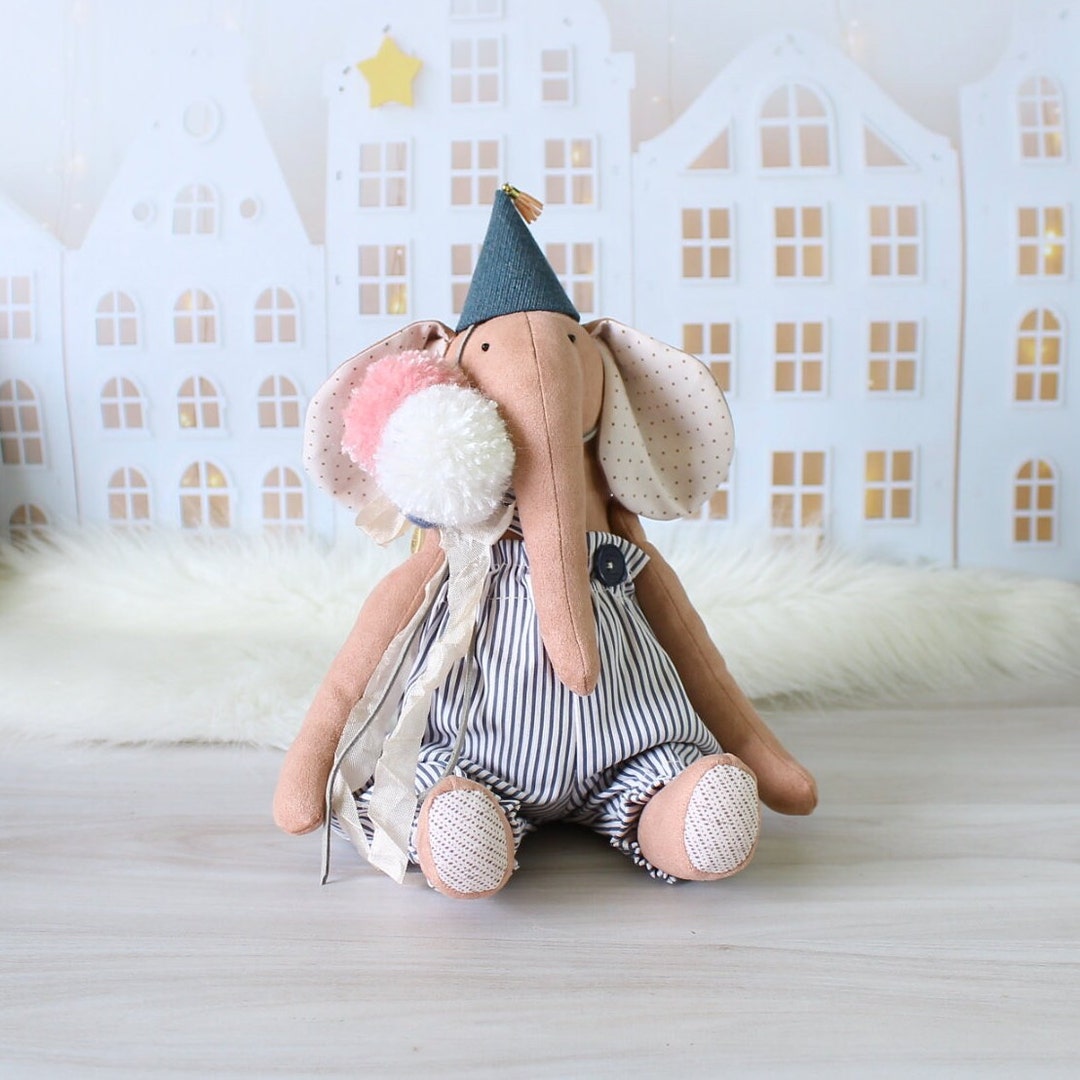 Pink Elephant Rag Doll Made in Ukraine Christmas Rag Doll Etsy