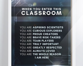 Motivational Science Classroom Poster, Inclusive Decor (Digital Download)