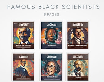 Famous Black Scientists Classroom Posters (Set of 9) /Science Classroom Printable/Science Poster/STEM/STEAM/Black History Month