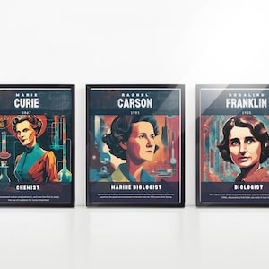 Famous Women Scientists Classroom Posters Set of 12 /Science Classroom Printable/Science Poster/STEM/STEAM/Women's History Month image 2