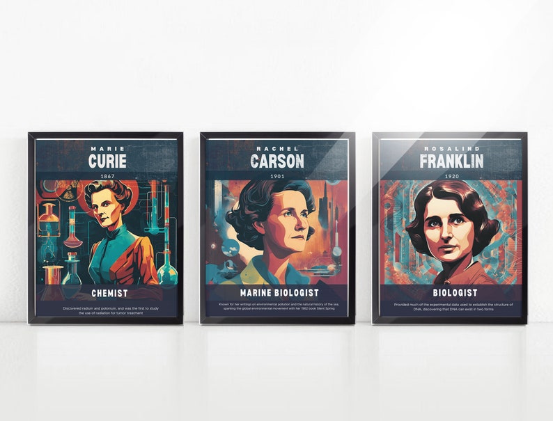 Famous Women Scientists Classroom Posters Set of 12 /Science Classroom Printable/Science Poster/STEM/STEAM/Women's History Month image 2