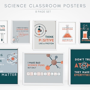 Science Puns Gallery Wall / Funny Science Classroom Posters / Science Art Prints / Science Gallery Wall / Biology Art / Chemistry Art / STEM