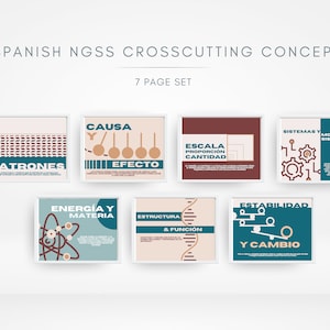 Spanish NGSS Crosscutting Concepts CCC Poster / Conceptos Transversales / Science Classroom Decor / / STEM Decor / Science Bulletin Board