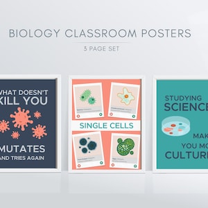 Funny Biology Classroom Posters: Science Art Prints (Digital Download)