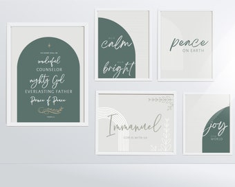 Christmas Scripture Art Prints, Gallery Wall Set (Digital Download)