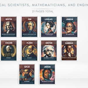 Znani fizycy i matematycy / Materiały do druku do klasy naukowej / Tablica ogłoszeń naukowych / STEM / STEAM