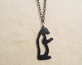 Standing Bear Pendant or Necklace Spirit Animal Talisman Rustic Metal Silhouette Pendant Lucky Charm Handmade in the USA