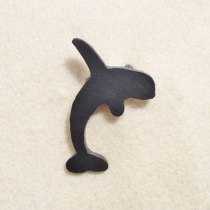 Orca Brooch Whale Pin Rustic Handmade Steel Jewelry Made in the USA