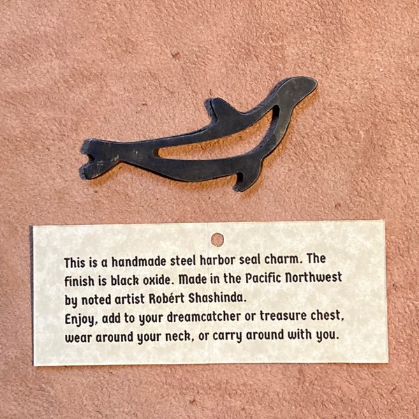 Harbor Seal Talisman Pocket Charm Stocking Stuffer Spirit Animal Pendant Handmade Steel Artwork