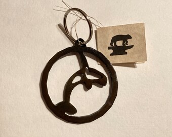 Orca Killer Whale Large Key Ring Rustic Steel Silhouette Pacific Northwest PNW Whale Gift