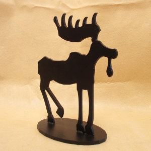 Ice Age Moose Rustic Moose Silhouette Sculpture Handmade in the PNW E10 image 2