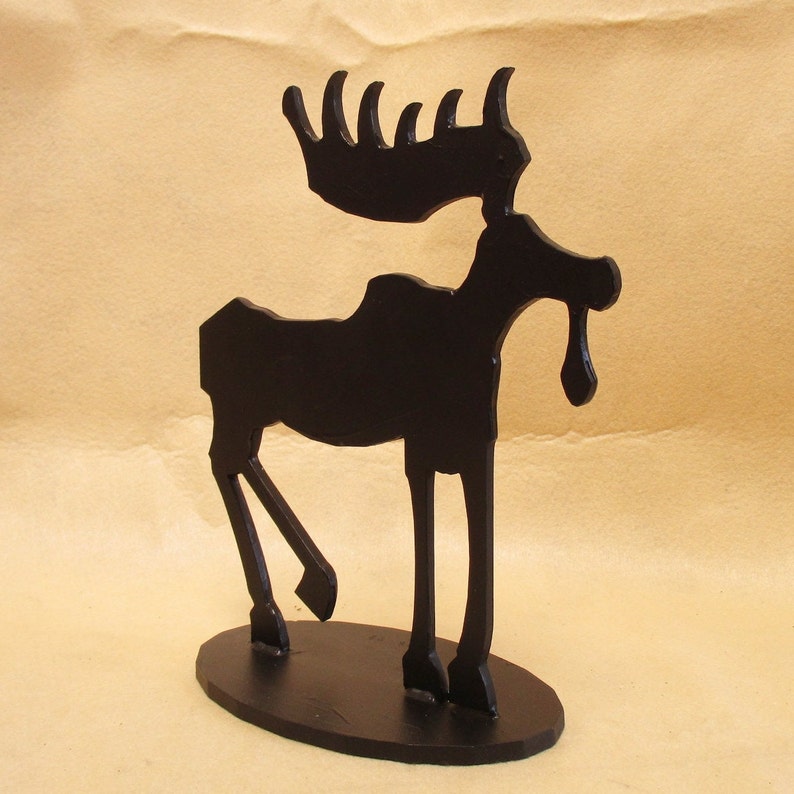 Ice Age Moose Rustic Moose Silhouette Sculpture Handmade in the PNW E10 image 2