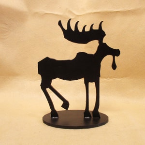 Ice Age Moose Rustic Moose Silhouette Sculpture Handmade in the PNW E10 image 1