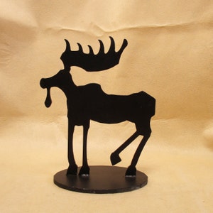 Ice Age Moose Rustic Moose Silhouette Sculpture Handmade in the PNW E10 image 4