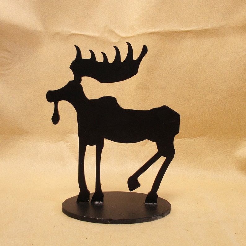 Ice Age Moose Rustic Moose Silhouette Sculpture Handmade in the PNW E10 image 4