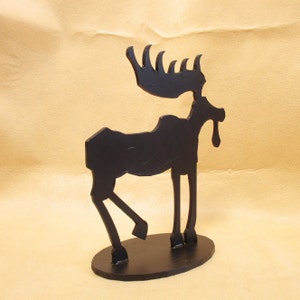 Ice Age Moose Rustic Moose Silhouette Sculpture Handmade in the PNW E10 image 3