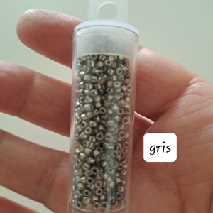 Seed glass beads tube 10 g 7 colors to choose from Gray