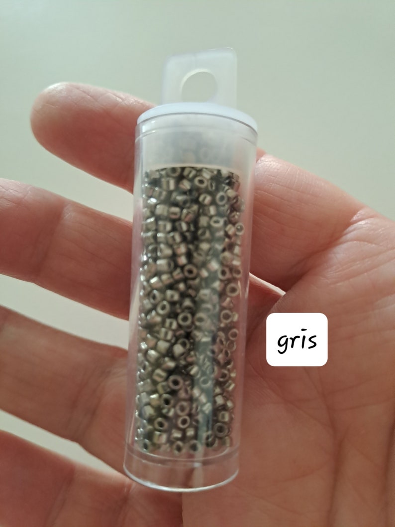 Seed glass beads tube 10 g 7 colors to choose from Grey