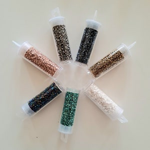 Seed glass beads tube 10 g 7 colors to choose from image 1