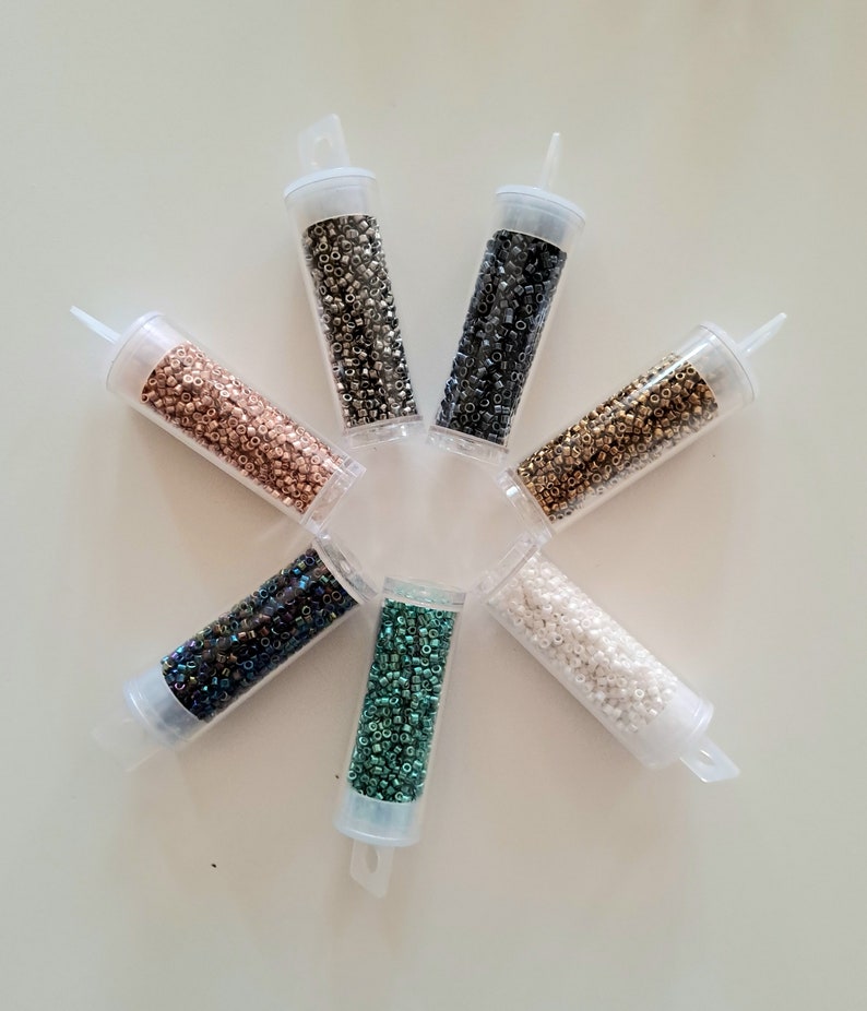 Seed glass beads tube 10 g 7 colors to choose from image 1