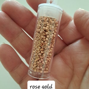 Seed glass beads tube 10 g 7 colors to choose from rose gold