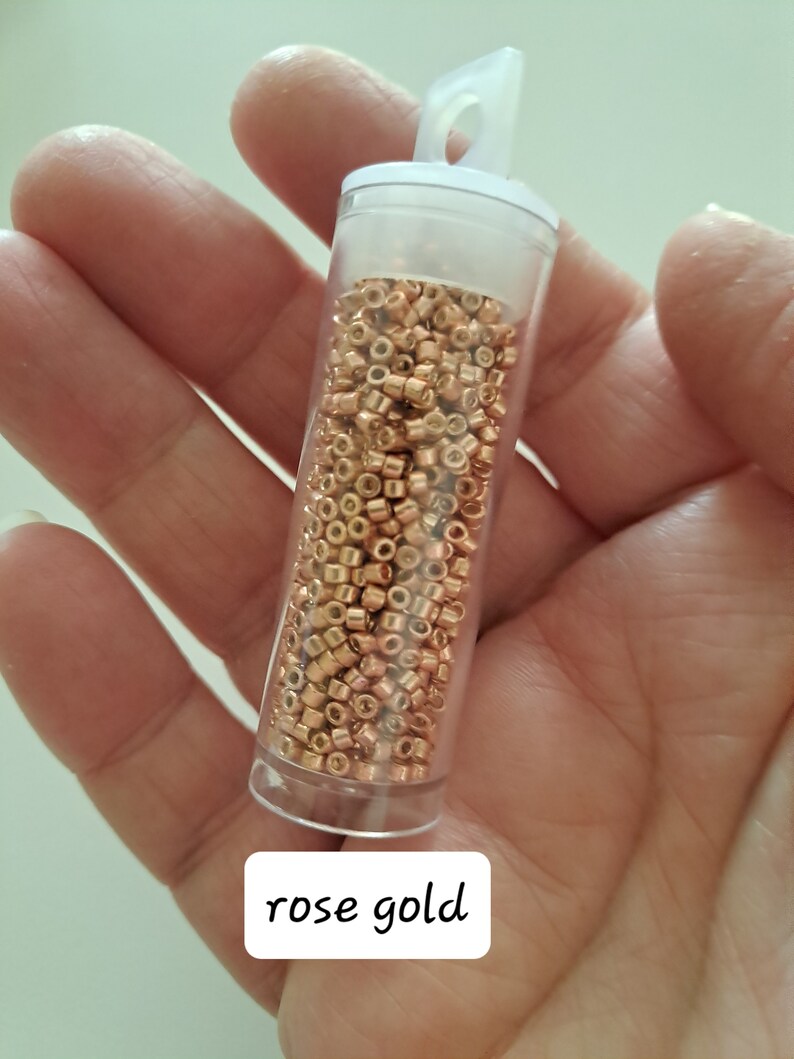 Seed glass beads tube 10 g 7 colors to choose from rose gold